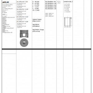 PİSTON SEGMAN STD 69.6mm (0.40 mm KISA) (OPEL: ASTRAJ-CORSA D-MERİVA 1.3 CDTI / ALFA ROMEO: MITO 1.3MJTD / FIAT: STRADA-PİCK-UP-PANDA-FIORINO-QUBO-IDEA-PUNTO 1.3MJTD 1.6V 75HP 95 PS)