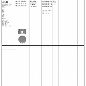 PİSTON SEGMAN 050 81mm (VW: GOLF VI-BORA-PASSAT 1.8 T / AUDİ: A3-A4-A6-TT 1.8 T / SKODA: OCTAVİA)