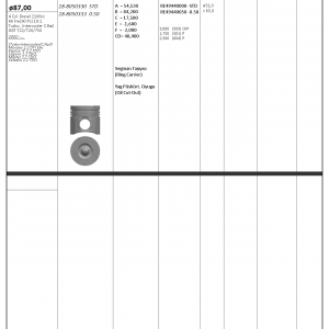 PİSTON SEGMAN 050 87mm (OPEL: MOVANO 2.2 DTI 16V / RENAULT: ESPACE IV-LAGUNA-MASTER-VELSATİS 2.2 TDCI) (G9T)