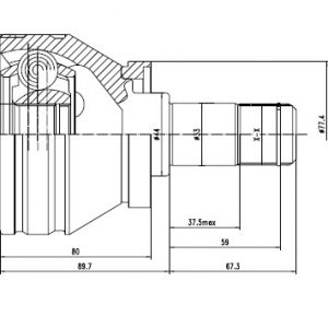 AKS KAFASI İÇ SOL & SAĞ Dokker 1.2 16v TCe 2012- MT A:26 C:40 B:22 H:64 L:104