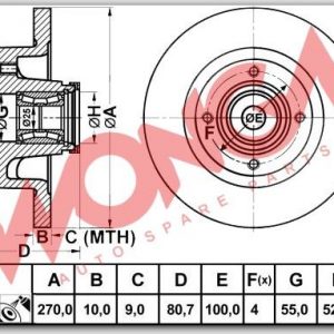 FREN DİSKİ (TEK) ARKA RULMANLI MEGANE II SW 1.4I 1.5 DCI 1.6I 1.9 DCI 2.0I SCENIC II 03