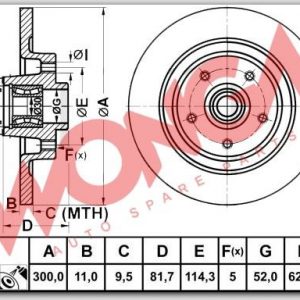 FREN DİSKİ (TEK) ARKA RULMANLI LAGUNA III 08>LATITUDE 10>